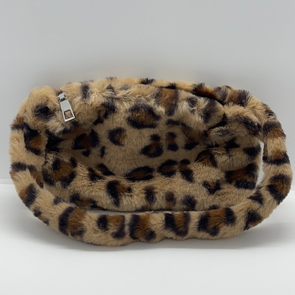 NWT Cheetah Print Fuzzy Mini Shoulder Purse 90s - Picture 6 of 8